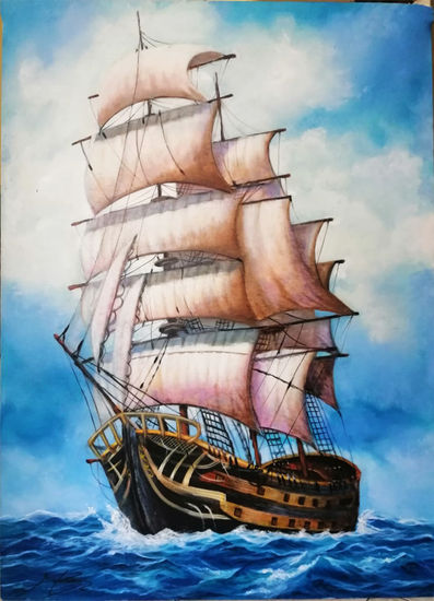 Galeón Oil Canvas Marine Painting