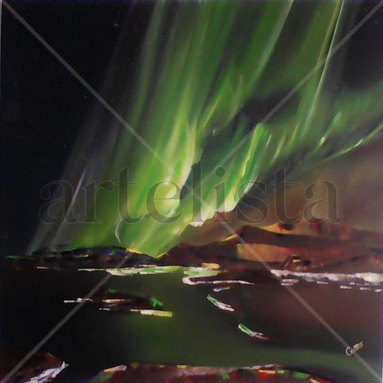 Aurora Boreal 2 (Azul) Oil Canvas Landscaping