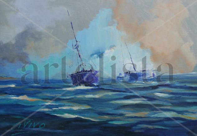 4711  Escorado Oil Paper Marine Painting