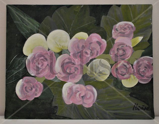 Cascada en flor Acrylic Canvas Floral Painting