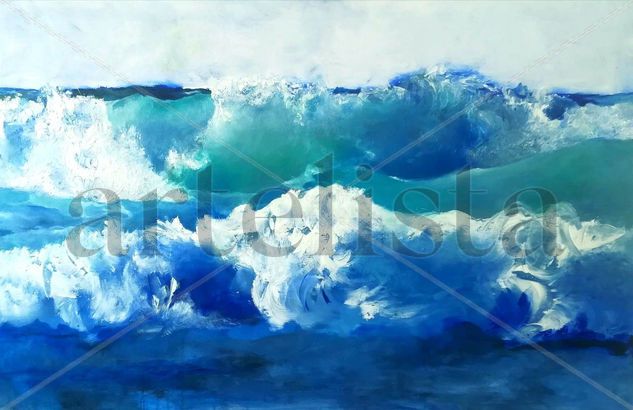 Serie de "Oleadas"   ENERGÍA Oil Canvas Marine Painting