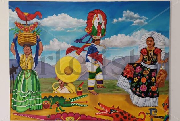 Dias de Guelaguetza Oil Canvas Figure Painting