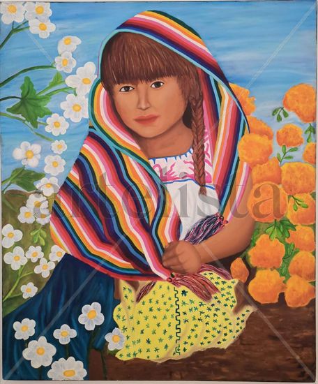 Princesa Oaxaqueña Oil Canvas Portrait