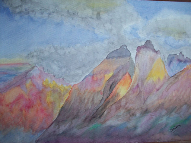 Incendio 2005 en Torres del Paine Watercolour Paper Landscaping