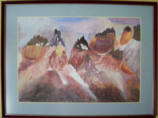 Incendio en Torres del Paine Watercolour Card Landscaping