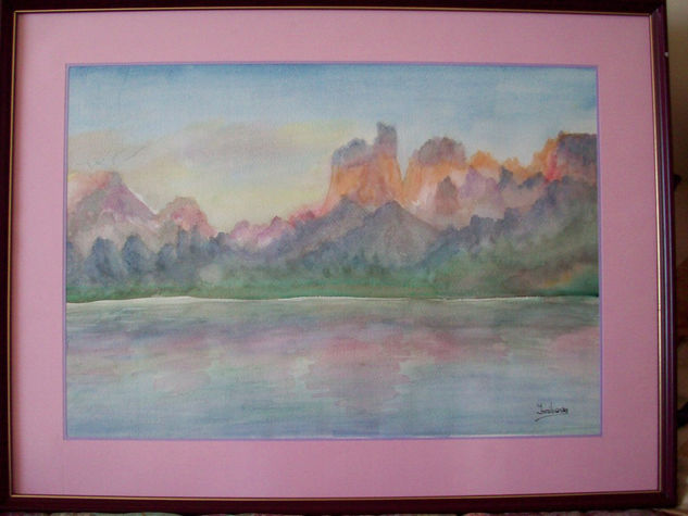 Torres del Paine, patagonia chilena Watercolour Paper Landscaping