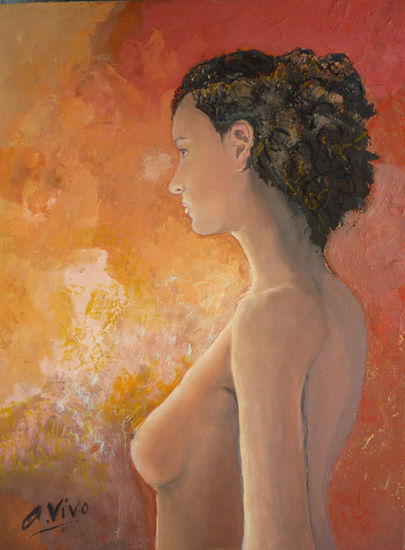 4022 Amor a la distancia Oil Panel Nude Paintings