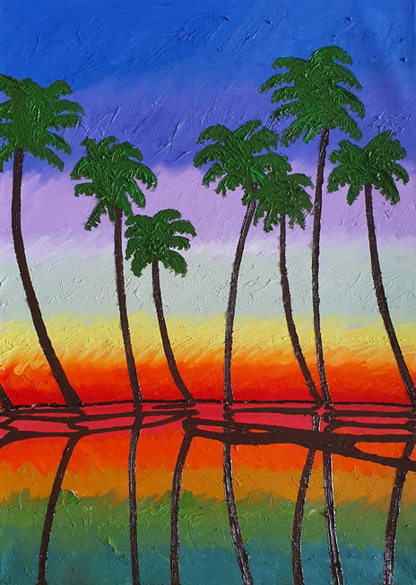 Atardecer con palmeras