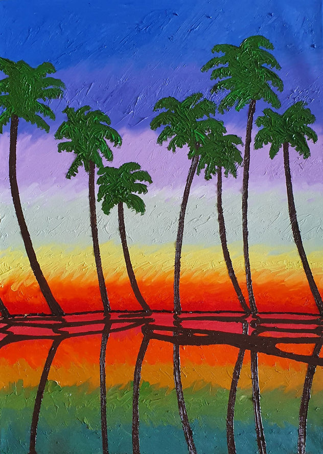 Atardecer con palmeras