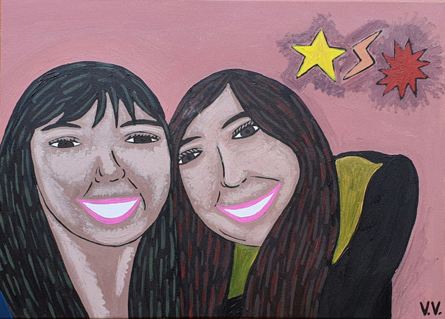 Pati y yo, bestfriends Acrylic Canvas Portrait