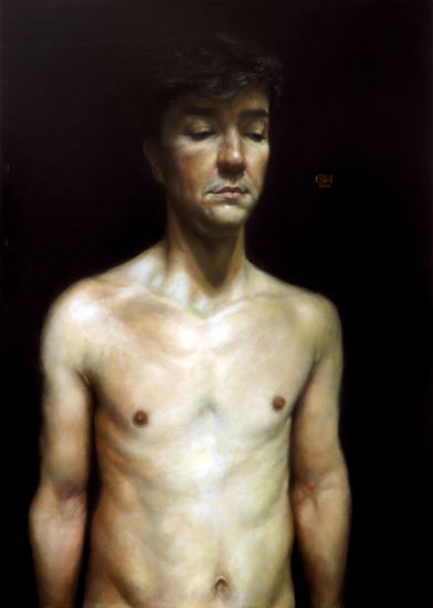 David (estudio) Oil Panel Portrait