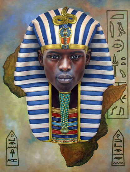 PHARAOH AMENEMHET III Oil Canvas Figure Painting