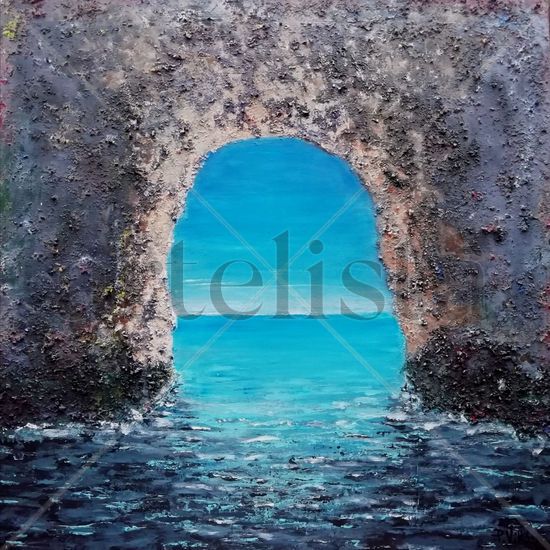 Cueva marina Acrylic Canvas Marine Painting