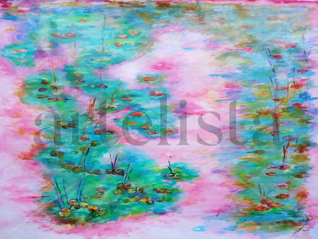 Estanque Rosa Acrylic Paper Landscaping