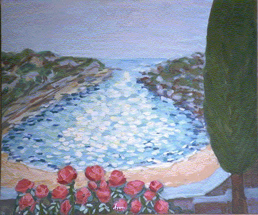 4 Mediterranea, DESDE EL CIPRES Oil Canvas Marine Painting