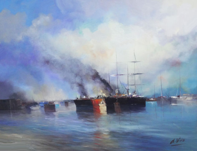 2298 Nubes al nor oeste Oil Canvas Marine Painting