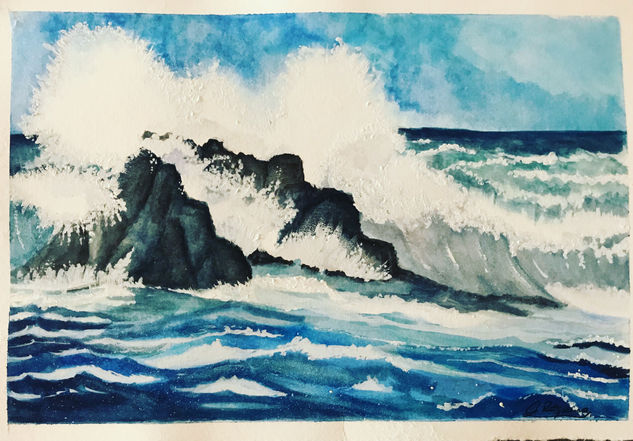 Golpe de mar Watercolour Paper Marine Painting