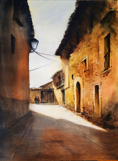 rubielos de mora contraluz Watercolour Paper Landscaping