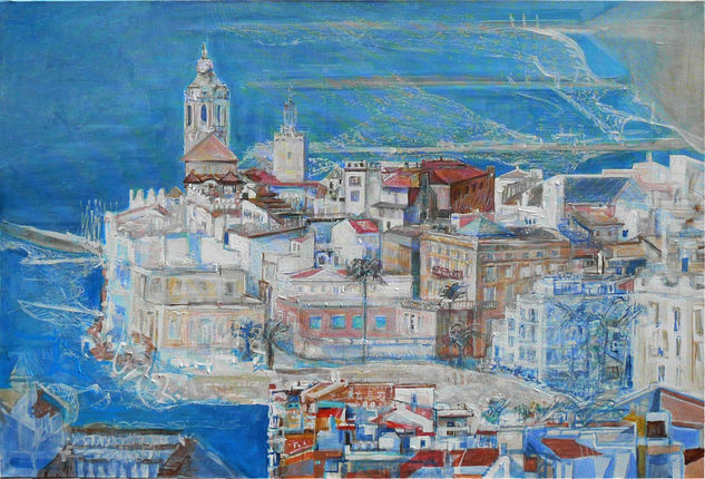 Vista Sitges PATRYK LUKAS 2020 Acrylic Canvas Landscaping