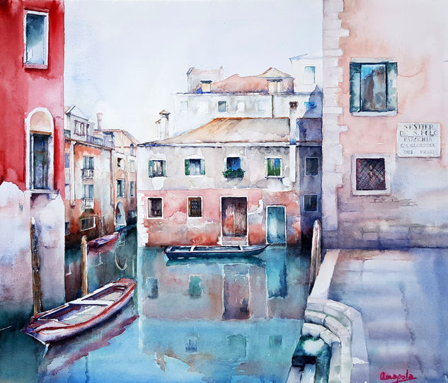 Venezia en calma, Amapola Herrera Watercolour Paper Others