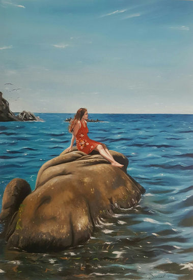 El mar y tu Oil Canvas Marine Painting