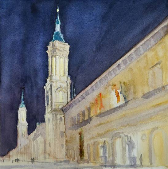 Pilar nocturno Watercolour Paper Landscaping