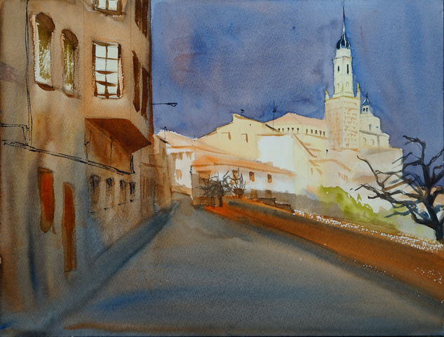 Calle la Solana, Ateca Watercolour Paper Landscaping