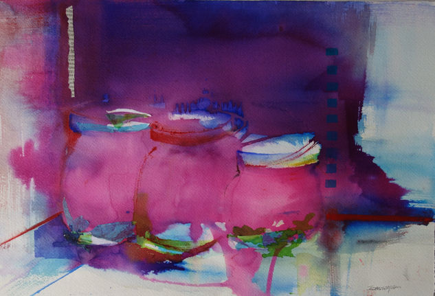 En la cocina Watercolour Paper Still Life Paintings