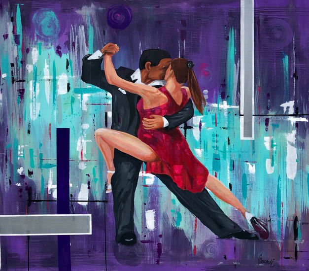 Un tango Bajo la Lluvia Acrylic Canvas Others