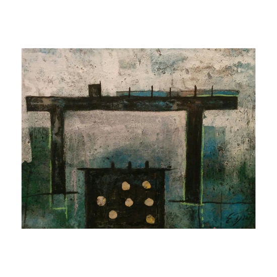 Puente negro Mixed media Canvas Landscaping