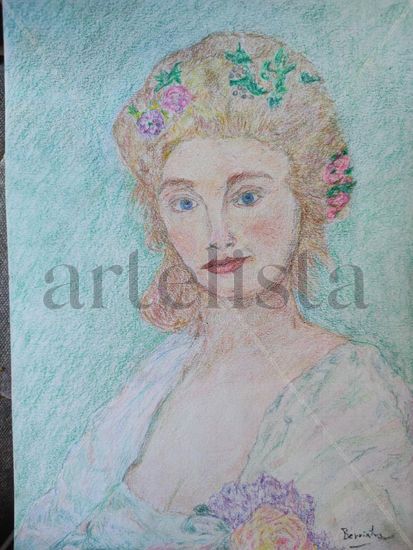 Dama Pencil (coloured) Paper Portrait