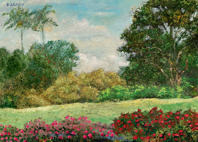 Jardín Tropical Oil Canvas Floral Painting