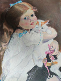 Niña con gato