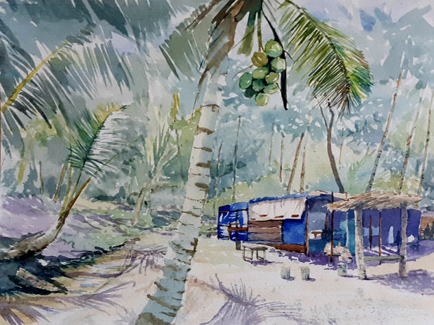 Bar de playa Watercolour Paper Landscaping