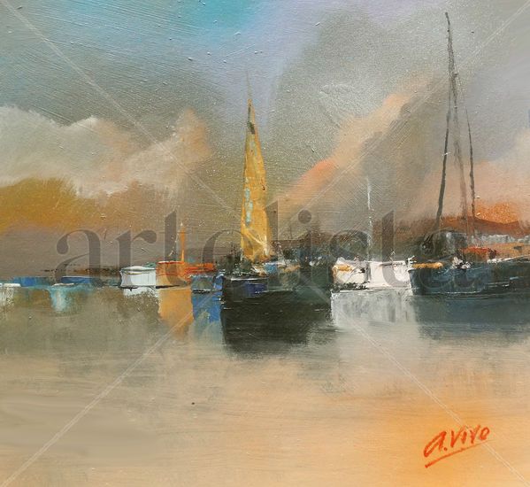 4488 Le Havre Oil Card Marine Painting