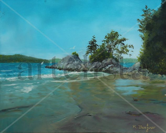 Westcoast of British Columbia Oil Panel Marine Painting