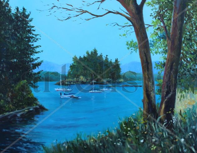 Westcoast and arbutus Oil Panel Marine Painting