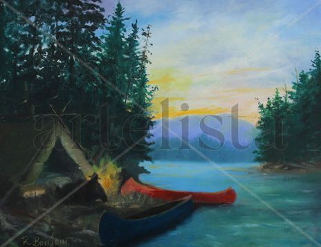 Great camp at dusk
