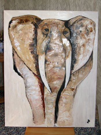 Elefante Oil Canvas Animals