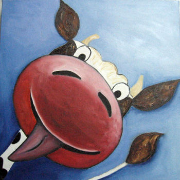 La vaca que rie. Oil Canvas Animals