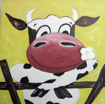 La vaca granjera Oil Canvas Animals