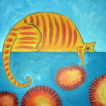 El gato gordo Oil Canvas Animals