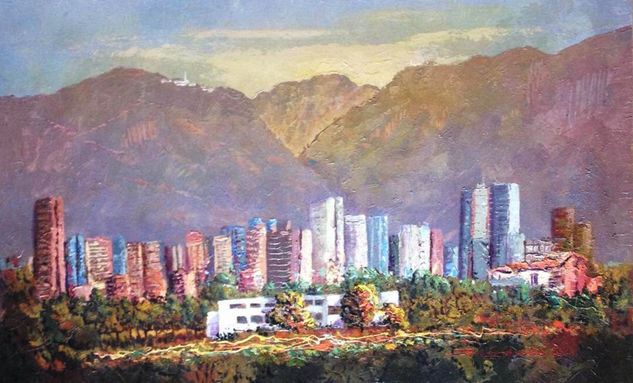 Bogotá 1 Alirio Cañizales Mixed media Canvas Landscaping