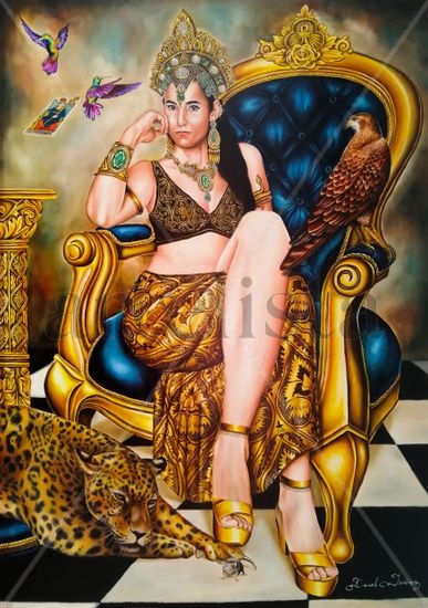 La Emperatriz Oil Canvas Portrait