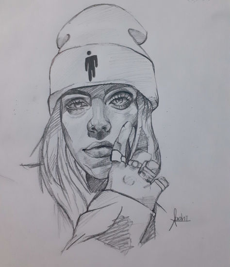 Billie Eilish sketch print Lápiz