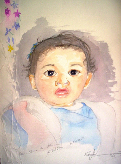 Natalía Watercolour Paper Portrait