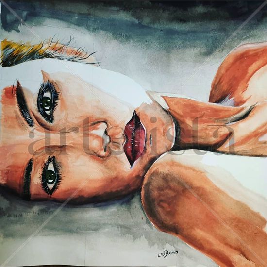 Mujer sensual Watercolour Paper Figure Painting