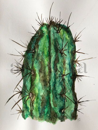 Cactus Espinoso Watercolour Paper Floral Painting