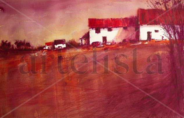 Casas rojas Watercolour Paper Landscaping