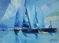 4575 Blue sailing boats